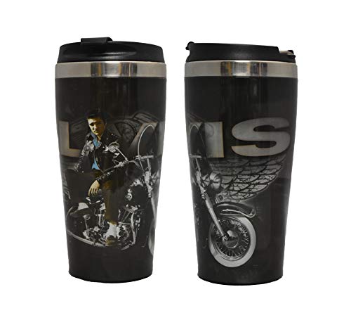 Midsouth Products Elvis Presley Steel Thermo Travel Mug with Motorcycle