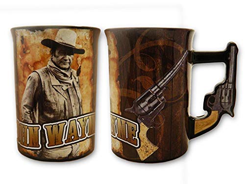 John Wayne 16-Ounce Pistol Handle Glazed Ceramic Mug