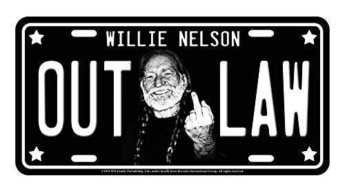 Midsouth Products Willie Nelson License Plate - Middle Finger