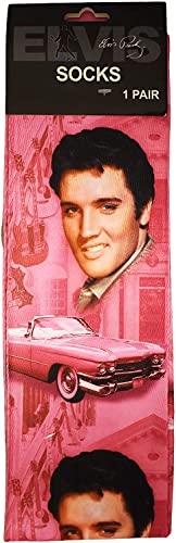 Elvis Socks Pink w/Guitars