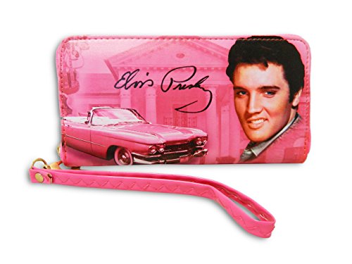 Midsouth Products Elvis Presley Wallet - Pink With Guitars, Medium