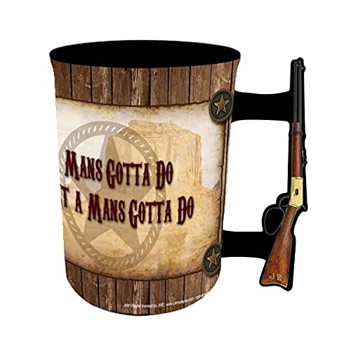 John Wayne Mug Rifle Handle Man's Gotta