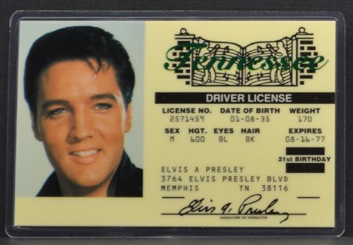 Elvis Presley Driver License ID