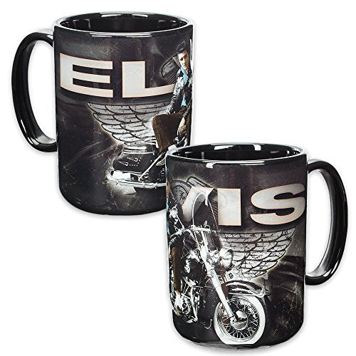 Elvis Presley Embossed Mug With Motorcycle