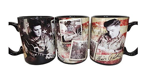 Elvis Presley Large 16 Oz Mug American Flag Army