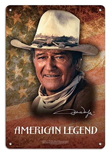 Midsouth Products JOHN WAYNE 8"x11.5" TIN SIGN -"AMERICAN LEGEND"