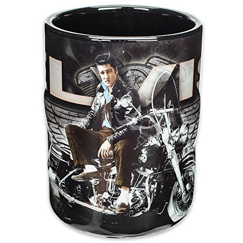 Elvis Presley Embossed Mug With Motorcycle